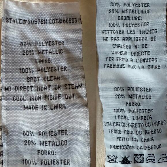 NWT Blondie Nites Juniors Beige Scoop Neck Floral Brocade Formal Ball Gown Sz 7 - Picture 15 of 16